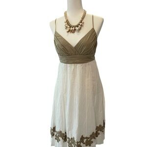 Donna Morgan Green Ruched Midi Dress for Wedding Guest